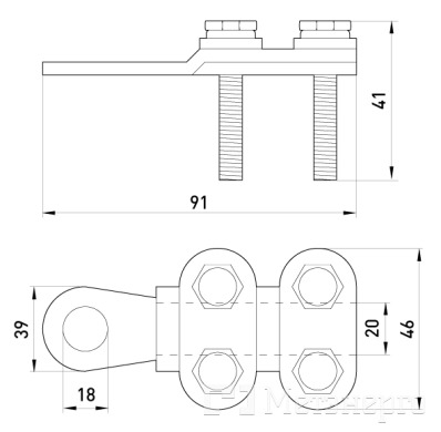 s0170006 Наконечник кабельний e.end.stand.clamp.210.250 на гвинтах - Метенерго s0170006 Наконечник кабельний e.end.stand.clamp.210.250 на гвинтах - Метенерго