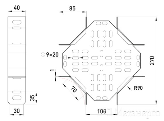 310-4 Хрестовина 100х40 мм - Метенерго