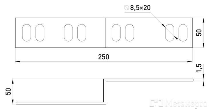 405-5P-R Правосторонняя редукция легкая 50х50 мм - Метэнерго