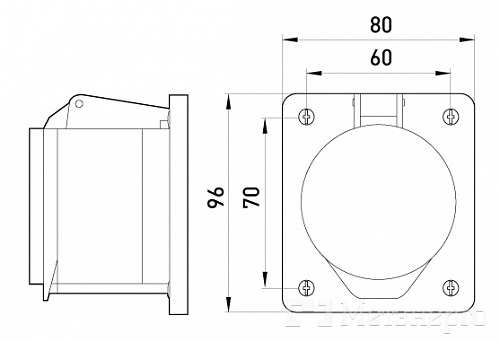 p012013 Силовая розетка, встраиваем. e.socket.pro.4.32.wall, 4п., 380В, 32А (424) - Метэнерго p012013 Силовая розетка, встраиваем. e.socket.pro.4.32.wall, 4п., 380В, 32А (424) - Метэнерго