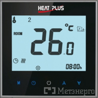 306933192 Терморегулятор HEAT PLUS iTeo4 (програмований сенсорний) черний - Метенерго 306933192 Терморегулятор HEAT PLUS iTeo4 (програмований сенсорний) черний - Метенерго