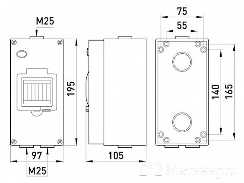 i0600001 Щиток распределительный e.industrial.box.4, до 4-х модулей влагозащищенный, IP65 - Метэнерго i0600001 Щиток распределительный e.industrial.box.4, до 4-х модулей влагозащищенный, IP65 - Метэнерго