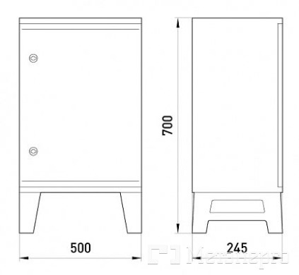 CP5502 Шкаф ударопрочный из АБС-пластика e.plbox.nap.500.700.245.3f.16m.8m., Blank, 500х700х245мм, IP65, с панелью под 3 - фазный счетчик и 16 модулей и 8 розеток - Метэнерго