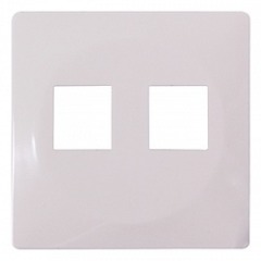 ins0020029 Панель e.lux.16121L.pn.white.shrink для розетки двойной под Jack RJ12 или RJ45, белая (запаяная в п/э) - Метэнерго