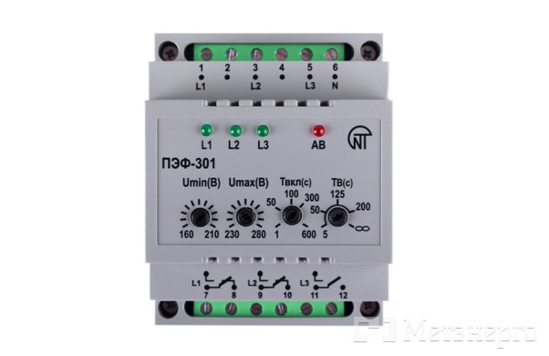NTPEF3010 Переключатель автоматический электронный фаз ПЭФ-301 - Метэнерго NTPEF3010 Переключатель автоматический электронный фаз ПЭФ-301 - Метэнерго