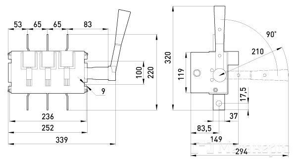 BP32-39B31250 Выключатель-разъединитель e.VR32.R630 разрывной 630А (39В31250) - Метэнерго BP32-39B31250 Выключатель-разъединитель e.VR32.R630 разрывной 630А (39В31250) - Метэнерго