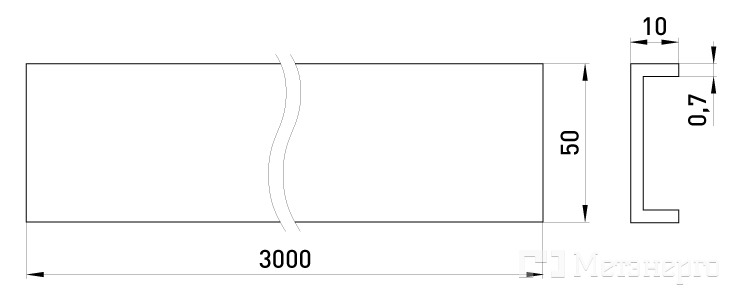 A05-K-07 Крышка лотка 50 мм, 3 м, толщ. 0,7 мм. - Метэнерго A05-K-07 Крышка лотка 50 мм, 3 м, толщ. 0,7 мм. - Метэнерго