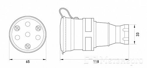 s9100029 Силова розетка переносна с захистною кришкою каучукова e.socket.rubber.031.25, 4п., 25А - Метенерго s9100029 Силова розетка переносна с захистною кришкою каучукова e.socket.rubber.031.25, 4п., 25А - Метенерго