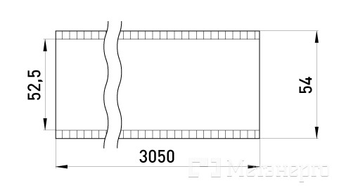 i0380006 Труба металева e.industrial.pipe.2" без різьби, 3.05м - Метенерго