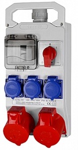 332 Монтажный набор - окно 4 мод выкл. 0-1 2x16A 3P + N + Z 400V 3x16A 2P + Z 250V - Метэнерго
