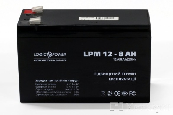 Logic3865 Акумулятор AGM LPM 12 - 8.0 AH - Метенерго