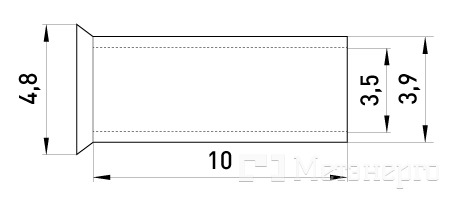 s4038010 Неізольований наконечник e.terminal.stand.en.6.10 6,0 кв.мм, L=10 мм - Метенерго s4038010 Неізольований наконечник e.terminal.stand.en.6.10 6,0 кв.мм, L=10 мм - Метенерго