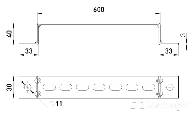 AYD-60-4 Пластина дистанц. H:40 мм L:600 мм - Метэнерго AYD-60-4 Пластина дистанц. H:40 мм L:600 мм - Метэнерго