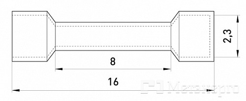 s4036034 Гільза з'єднувальна ізольована e.splice.stand.rvt.2.grey 1,5-2,5 кв.мм, сіра - Метенерго s4036034 Гільза з