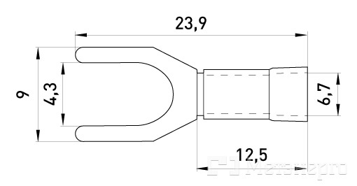 s2036036 Изолированный наконечник вилочный e.terminal.stand.sv.5.4.red 4-6 кв.мм красный - Метэнерго