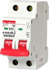 s001015 Модульный автоматический выключатель e.mcb.stand.45.2.B6, 2p, 6A, B, 4,5 кA - Метэнерго
