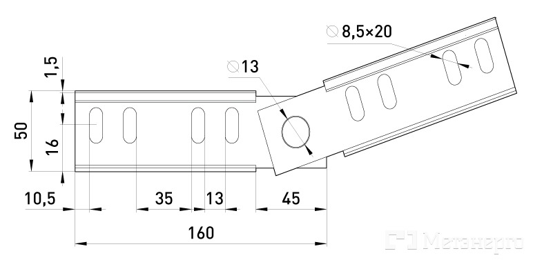 901-5A Шарнірний з'єднувач 50 мм - Метенерго 901-5A Шарнірний з