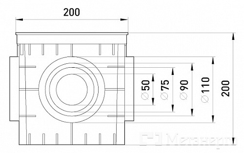 CP202020 Колодец кабельный пластиковый e.manhole.200.200.200.cover, 200х200х200мм с крышкой - Метэнерго