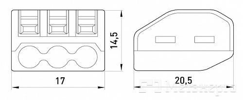 p0660002 Клемна колодка e.lc.pro.pI.3 з натискним важелем - Метенерго p0660002 Клемна колодка e.lc.pro.pI.3 з натискним важелем - Метенерго