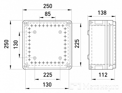 9301-001 Коробка монтажна пластикова Z3 W 3-3-3-3 IP55 (250*250*138) - Метенерго 9301-001 Коробка монтажна пластикова Z3 W 3-3-3-3 IP55 (250*250*138) - Метенерго