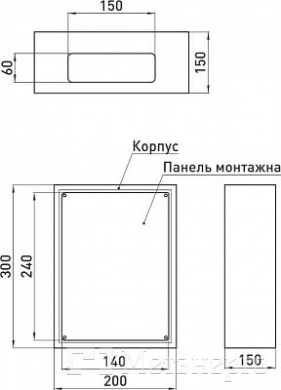s0100255 Корпус металевий e.mbox.industrial.p.30.20.15z IP65 з монтажною панеллю (300х200х150) - Метенерго