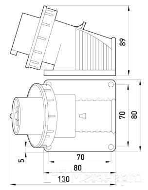3626-230 Силова вилка стаціонарна 3Р+N+Z, 400В, 16А,IP67 - Метенерго 3626-230 Силова вилка стаціонарна 3Р+N+Z, 400В, 16А,IP67 - Метенерго