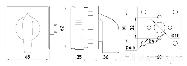 8667-200 Пакетный переключатель LK40/1.216-SP/45 щитовой на DIN - рейку 1p 0-1 40А - Метэнерго 8667-200 Пакетный переключатель LK40/1.216-SP/45 щитовой на DIN - рейку 1p 0-1 40А - Метэнерго