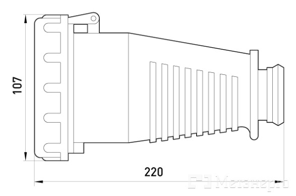 2666-337 Силовая розетка переносная 3Р+N+Z, 400В, 63А, IP67 - Метэнерго