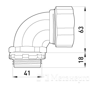 s046005 Ввод угловой e.met.angle.stand.sldx.32 для металлорукава 32мм - Метэнерго s046005 Ввод угловой e.met.angle.stand.sldx.32 для металлорукава 32мм - Метэнерго