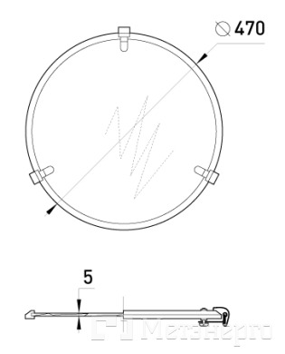 l0590003 Захисне скло e.high.light.al.glass.470 до світильника серії 2203, 470 мм - Метенерго