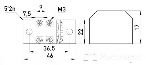 p056001 Клемна колодка захищена e.tc.protect.15.3, 15А, 3 полюса - Метенерго p056001 Клемна колодка захищена e.tc.protect.15.3, 15А, 3 полюса - Метенерго