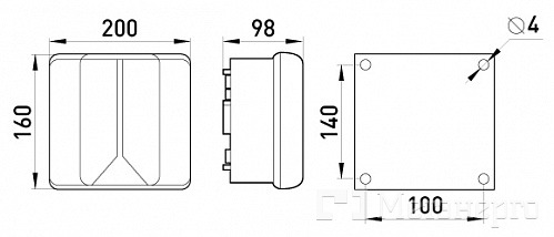 i0350009 Коробка розподільча e.industrial.db.925.k, 200х160х98 з клемною колодкою - Метенерго i0350009 Коробка розподільча e.industrial.db.925.k, 200х160х98 з клемною колодкою - Метенерго