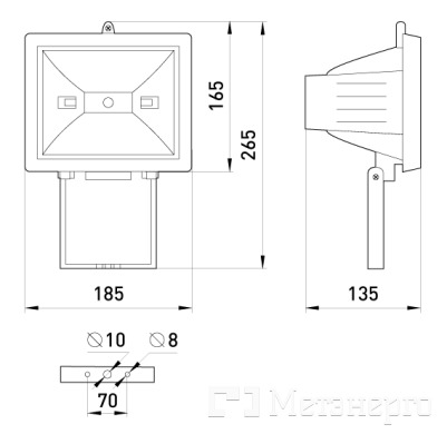 l003004 Світильник e.halogen.500.black 500Вт, чорний прожектор - Метенерго l003004 Світильник e.halogen.500.black 500Вт, чорний прожектор - Метенерго