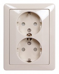 ins0040070 Комплект e.lux.1232L.2gz.ivory розетки двойной c з/к SHUKO, "слоновая кость" - Метэнерго