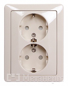 ins0040070 Комплект e.lux.1232L.2gz.ivory розетки подвійної c з/к SHUKO, "слоновая кость" - Метенерго ins0040070 Комплект e.lux.1232L.2gz.ivory розетки подвійної c з/к SHUKO, "слоновая кость" - Метенерго
