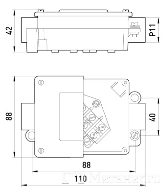 016 Коробка монтажна металева Р11/2, IP 44, 400 B, 5*2,5 - Метенерго 016 Коробка монтажна металева Р11/2, IP 44, 400 B, 5*2,5 - Метенерго
