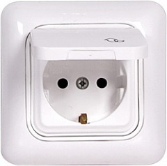 220 Розетка с з/к с крышкой, 220В S, 16A 2P+Z - Метэнерго