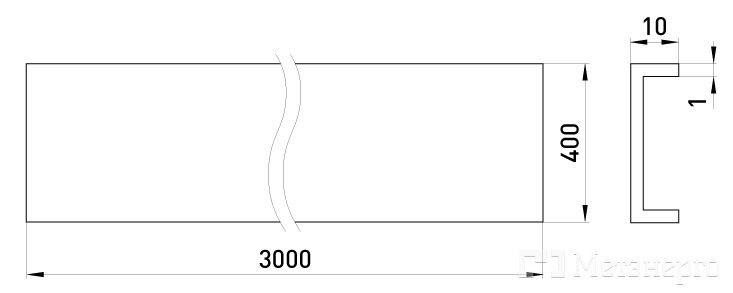 A40-K-10 Крышка лотка 400 мм, 3 м, толщ. 1,0 мм. - Метэнерго A40-K-10 Крышка лотка 400 мм, 3 м, толщ. 1,0 мм. - Метэнерго