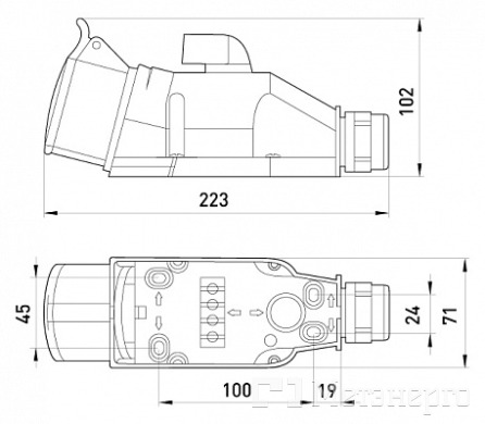 195 Монтажный набор выкл. L-0-P 16A 3P + N + Z 400V - Метэнерго