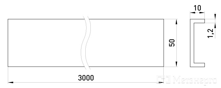 A05-K-12 Кришка лотка 50 мм, 3 м, товщ. 1,2 мм. - Метенерго A05-K-12 Кришка лотка 50 мм, 3 м, товщ. 1,2 мм. - Метенерго