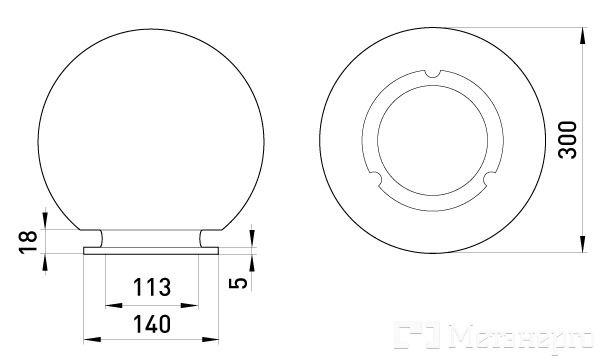 l0120035 Світильник e.street.light.300.opal типу "Куля" опаловий, Е27 - Метенерго l0120035 Світильник e.street.light.300.opal типу "Куля" опаловий, Е27 - Метенерго