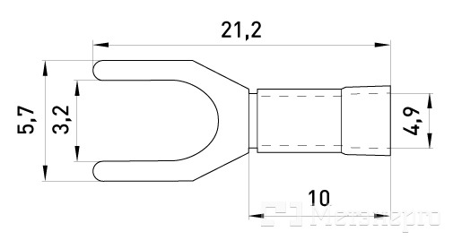 s2036020 Ізольований наконечник вилочний e.terminal.stand.sv.2.3,2.grey 1.5-2.5 кв.мм, сірий - Метенерго s2036020 Ізольований наконечник вилочний e.terminal.stand.sv.2.3,2.grey 1.5-2.5 кв.мм, сірий - Метенерго