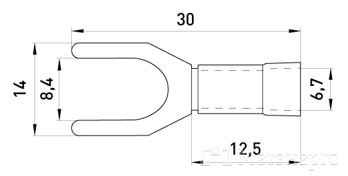 s2036055 Ізольований наконечник вилочний e.terminal.stand.sv.5,5.8.grey 4-6 кв.мм, сірий - Метенерго s2036055 Ізольований наконечник вилочний e.terminal.stand.sv.5,5.8.grey 4-6 кв.мм, сірий - Метенерго