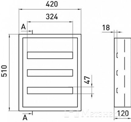 s0100206 Корпус металлический e.mbox.pro.n.54z IP31 навесной на 54 модуля с замком - Метэнерго