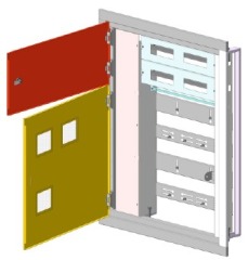 Б00030772 Щит поверховий що вбудовується ЩЭЗО-3У под 1-фазні лічильникі без слаботочного відсіка каркасный (810х1000х140) - Метенерго