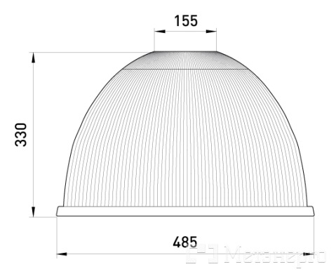 l0550002 Полікарбонатний розсіювач e.high.light.pc.refl.485 до світильників серій 2201, 2202, 2211, 485мм - Метенерго l0550002 Полікарбонатний розсіювач e.high.light.pc.refl.485 до світильників серій 2201, 2202, 2211, 485мм - Метенерго