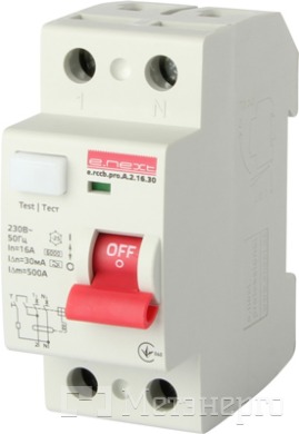 p080002 Вимикач диференційного струму e.rccb.pro.A.2.25.30, 2р, 25А, 30мА, тип А - Пристрої захисного відключення (ПЗВ) - Метенерго