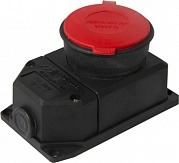 s9100031 Силова розетка стаціонарна с захистною кришкою каучукова e.socket.rubber.315.25, 4п., 25А - Метенерго