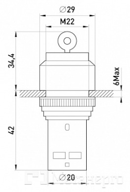 p0810007 Перемикач e.SB7.82 на 2 положення з ключем NO+NC - Метенерго