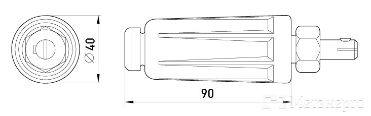 3499-300 Штекер силовой однополюсный переносной, 50-95 кв.мм, max I=315A - Метэнерго